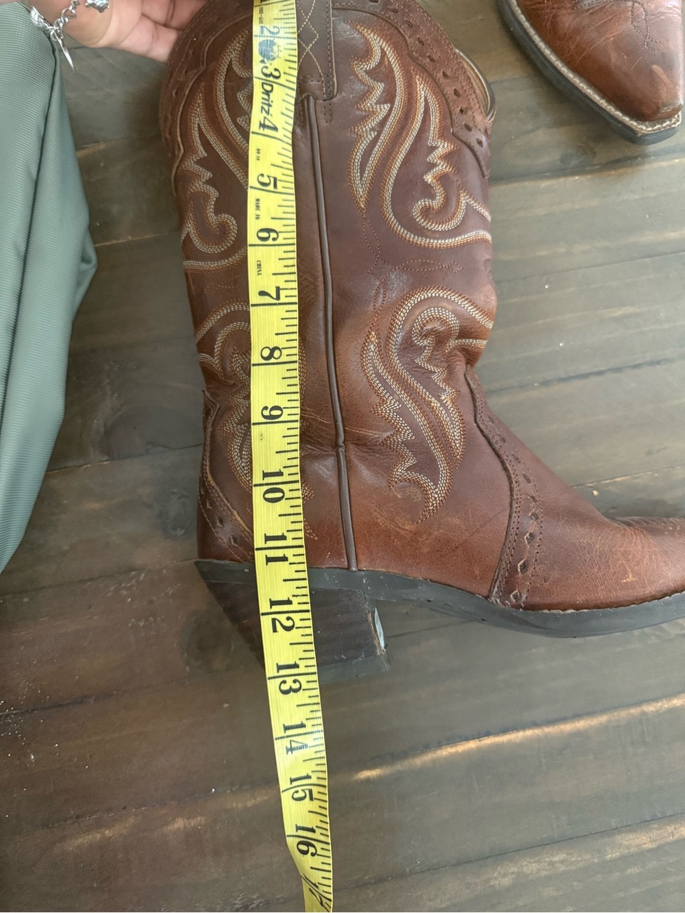 Brown Leather Embroidered Cowboy Boots 6. - Picture 11 of 11